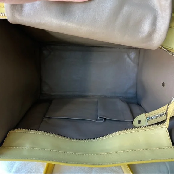 Celine mini luggage tote in smooth leather light yellow - Picture 10 of 15